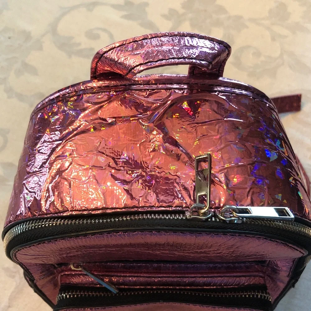 CURRENT MOOD Dolls Kill Partygirl pink holographic mini backpack - Picture 3 of 9